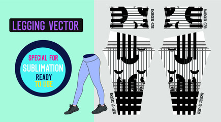 Wall Mural - fitness leggings pants vector with mold and ready to use  