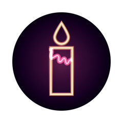 Sticker - burning candle decoration neon icon style