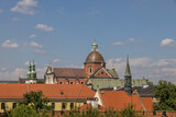 Fototapeta Miasto - view of the old town of Krakow in Poland on a summer day from Wawel Castle