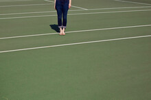 Feet On Tennis Court