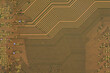 © Wenhai Tang/Stocksy - Gold circuit board background of computer motherboard