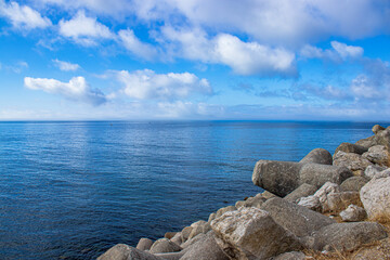 sea landscape with blue sky