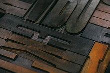 Wood Type Letters Background
