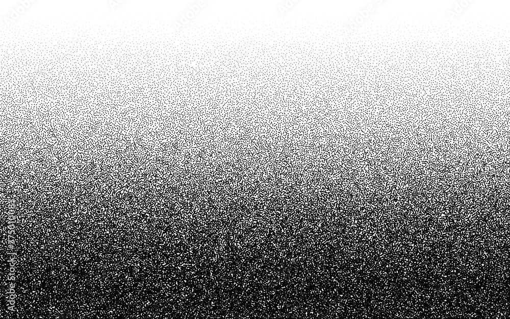 Dotwork gradient pattern vector background. Black noise stipple dots ...