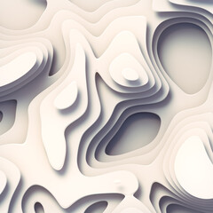 Leinwandbilder - 3d rendering wave bends white surface. Topography map concept decorative element