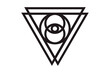 All-seeing eye of god in sacred geometry triangle, masonic sign and illuminati symbol