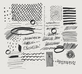 Wall Mural - abstract contemporary trendy artistic background. wall art with monochromatic hand drawn elements. b