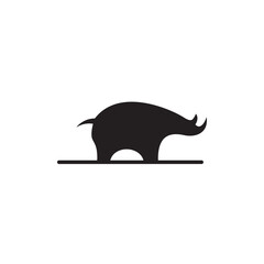 Wall Mural - Rhino animal logo design template