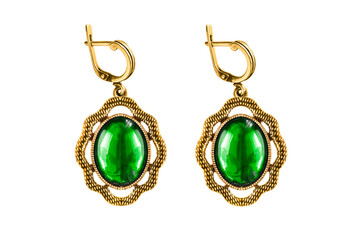 Poster - Emerald earrings isolated