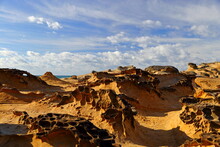 Natural Rock Formation At Yehliu Geopark, One Of Most Famous Wonders In Wanli, New Taipei City, Taiwan.