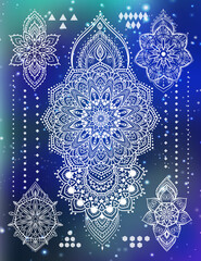 Wall Mural - Mandala set and other elements. Vector illustration. Mandala tattoo.