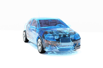 Poster - Transparent model cars.