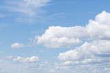 Fototapeta Na sufit - White clouds on a background of blue sky, landscape.