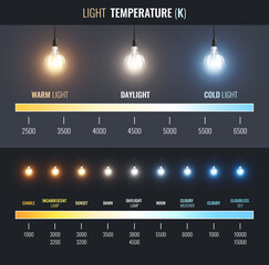 Light Temperature Scale Infographics