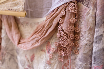 Sticker - Closeup shot of beautiful pink textiles