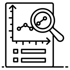 Wall Mural - magnifier on a report, forecast vector in editable style