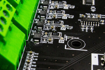 Wall Mural - close up of circuitboard with grouped zone