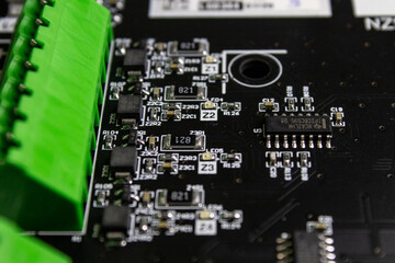 Wall Mural - close up of electronic chip controlling grouped zones