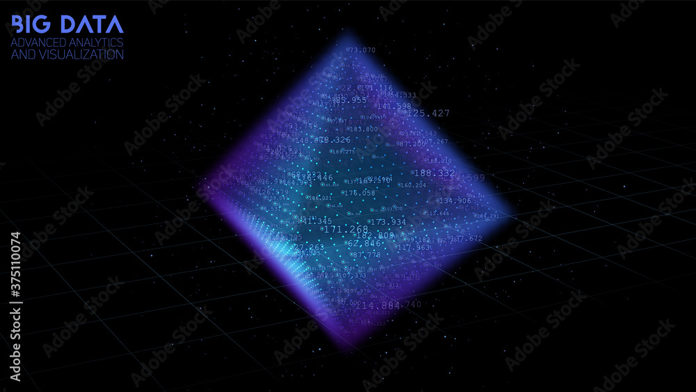 Octahedron data cloud sorting visualization. 3D big data scientific ...