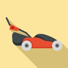 Sticker - Grass lawn mower icon. Flat illustration of grass lawn mower vector icon for web design