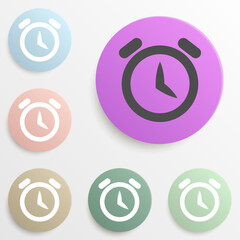 Wall Mural - alarm clock badge color set. Simple glyph, flat vector of web icons for ui and ux, website or mobile application