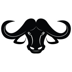 Wall Mural - Angry buffalo head, vector illustration