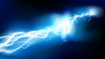 Heat lighting. Electrical energy. Light effect. Vector illustration.