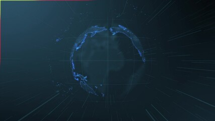 Digital earth rotating,Concept 3d animation social future technology abstract business scientific global network,animation digital grid data communication technology background.