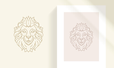 Wall Mural - zodiac leo horoscope sign line art silhouette design vector illustration.