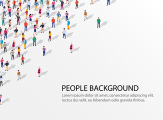 Wall Mural - Large group of people on white background. People communication concept.