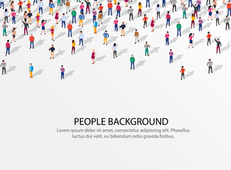 Wall Mural - Large group of people on white background. People communication concept.