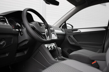 Modern suv car interior close up