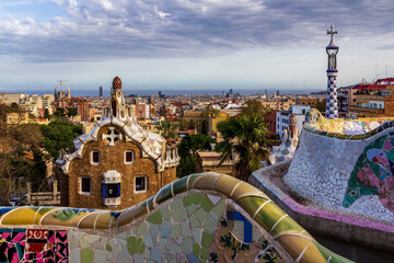 Park guell colors in Barcelona