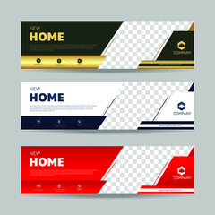 Wall Mural - vector abstract design banner web template. collection of horizontal business ad banner. vector illu