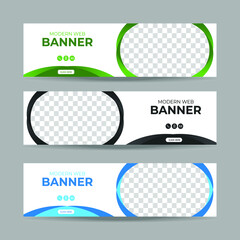 Wall Mural - vector abstract design banner web template. collection of horizontal business ad banner. vector illu