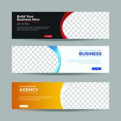 Wall Mural - vector abstract design banner web template. collection of horizontal business ad banner. vector illu