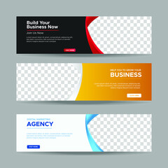 Wall Mural - vector abstract design banner web template. collection of horizontal business ad banner. vector illu