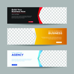 Wall Mural - vector abstract design banner web template. collection of horizontal business ad banner. vector illu