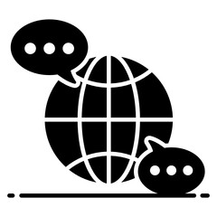 Wall Mural - 
Conceptual icon of global discussion, editable icon
