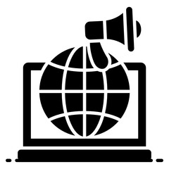 Wall Mural - 
Global marketing, globe with megaphone concept in style 

