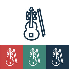 Wall Mural - Linear vector icon with violin