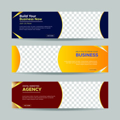 Wall Mural - vector abstract design banner web template. collection of horizontal business ad banner. vector illu