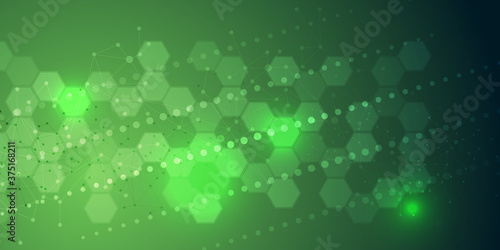 Fotografía futuristic hexagonal technology background