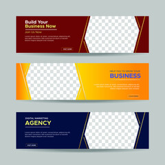 Wall Mural - vector abstract design banner web template. collection of horizontal business ad banner. vector illu