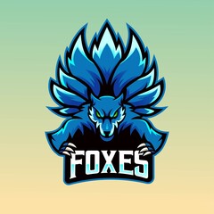 Wall Mural - Foxes e-Sport Mascot Logo Design Illustration Vector