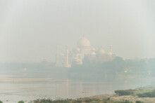 Taj Mahal On The River Yamuna Descends Into Smog