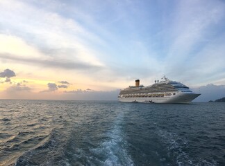 cruise ship in the sea in Thailand
