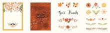 Universal Autumn Template And Design Elements. Good For Thanksgiving Greeting Cards, Invitations, Flyers And Other Graphic Design. 