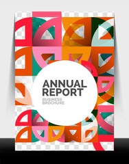 Business flyer annual report, circle and triangle shapes modern design