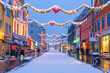 Christmas Decorations in Center street In Tromso, Norway,